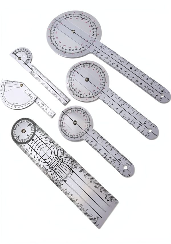 6Pcs Goniometer Plastic Angle Ruler Protractor for Joint Measurement Clear Rotary Design for Accurate Evaluation in Physical Therapy-0