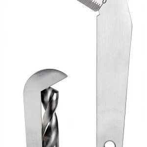 118° Drill Bit Sharpening Gauge, Stainless Steel Drill Bit Angle Gauge, Accurate 0.5mm, for Wood Metal, Compact Lightweight, Fast Efficient with Measurement Range 0-20mm-0