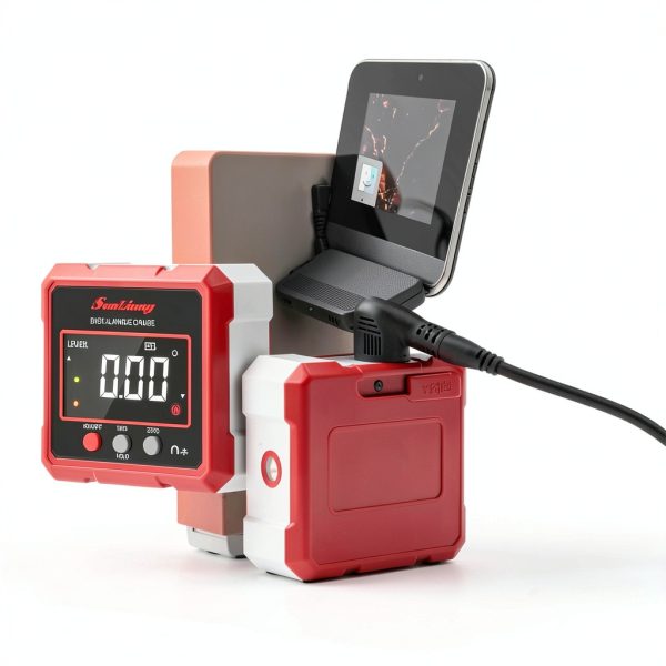 Digital Angle Finder Tool with Electronic Laser，Rechargeable Digital Angle Gauge Digital Level Protractor Inclinometer with 4 Sides Strong Magnetic for Woodworking Tablesaw.-1