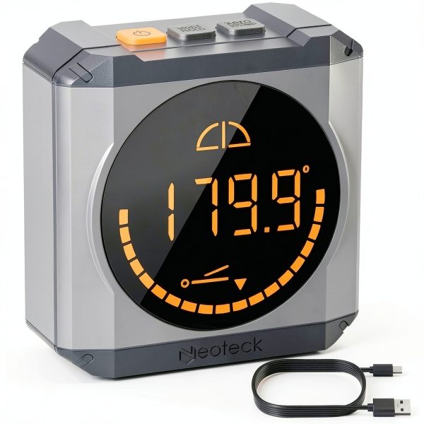 Neoteck Digital Angle Finder LED Rechargeable Level Box Protractor Bevel Gauge Inclinometer with Magnetic Base IP54 Waterproof for Woodworking Home Decoration-0