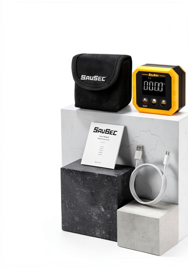 Rechargeable Digital Angle Finder, Digital Angle Gauge with Magnetic Back&Base, ±0.1° Accuracy Protractor Inclinometer Woodworking Tools, IP54, 360° Flip Screen, for Construction, Machinery-8