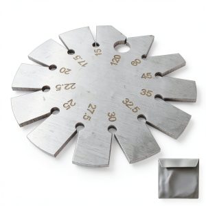 1 Piece Stainless Steel Bevel Gauge Axe Angle Gauge Round Shape Knife Angle Finder Knife Blade 15-120 Degree for Measuring Knife Angle-0