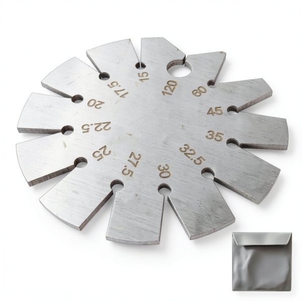 1 Piece Stainless Steel Bevel Gauge Axe Angle Gauge Round Shape Knife Angle Finder Knife Blade 15-120 Degree for Measuring Knife Angle-0