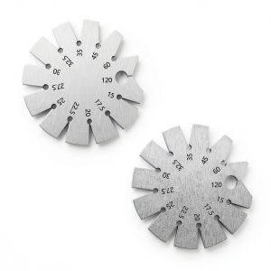 2 Pack Knife Angle Finder Professional Stainless Steel Bevel Gauge Drill Point Sharpening Gage for Woodworking, 15-120 Degree-0