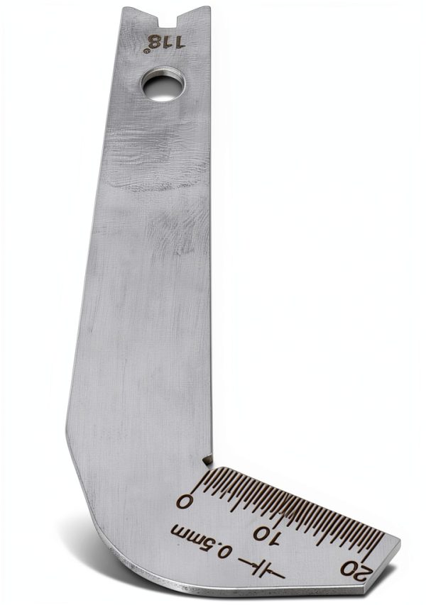 118° Drill Bit Sharpening Gauge, Stainless Steel Drill Bit Angle Gauge, Accurate 0.5mm, for Wood Metal, Compact Lightweight, Fast Efficient with Measurement Range 0-20mm-6