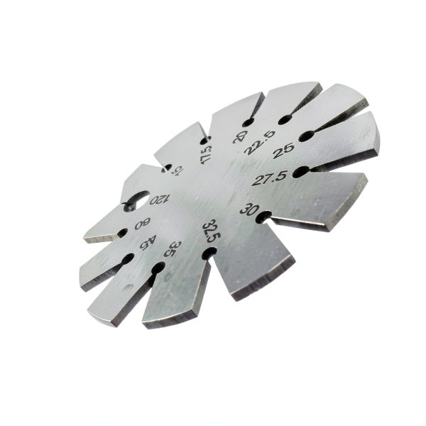 1 Piece Stainless Steel Bevel Gauge Axe Angle Gauge Round Shape Knife Angle Finder Knife Blade 15-120 Degree for Measuring Knife Angle-3