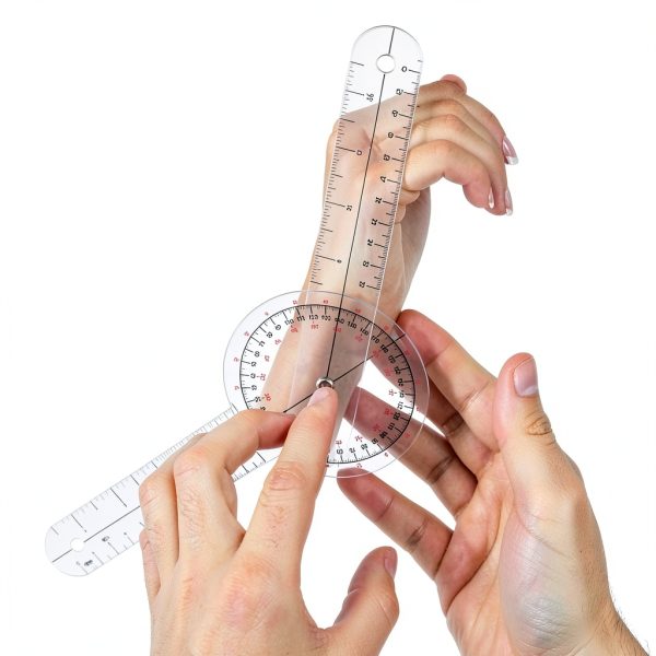 6Pcs Goniometer Plastic Angle Ruler Protractor for Joint Measurement Clear Rotary Design for Accurate Evaluation in Physical Therapy-2