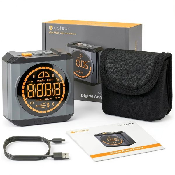 Neoteck Digital Angle Finder LED Rechargeable Level Box Protractor Bevel Gauge Inclinometer with Magnetic Base IP54 Waterproof for Woodworking Home Decoration-7